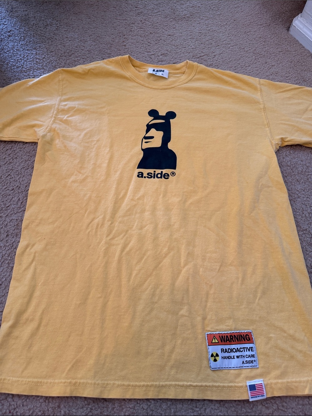 Men's Yellow Graphic Tee with Logo